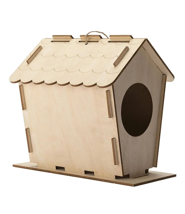 DIY Bird House Yard Gift Shelter Outdoor Unfinished Bird Nest Wooden Nesting Box