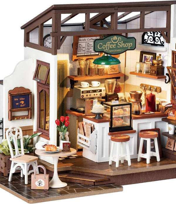 ROBOTIME Rolife No.17 Cafe Miniature House Kit DG162 3D Wooden Building Toys For Gifts DG162
