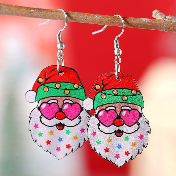 Funny Santa Claus Earrings Christmas Pendant Earrings Gift