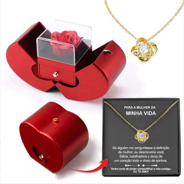 Fashion Jewelry Box Red Apple Gift Necklace
