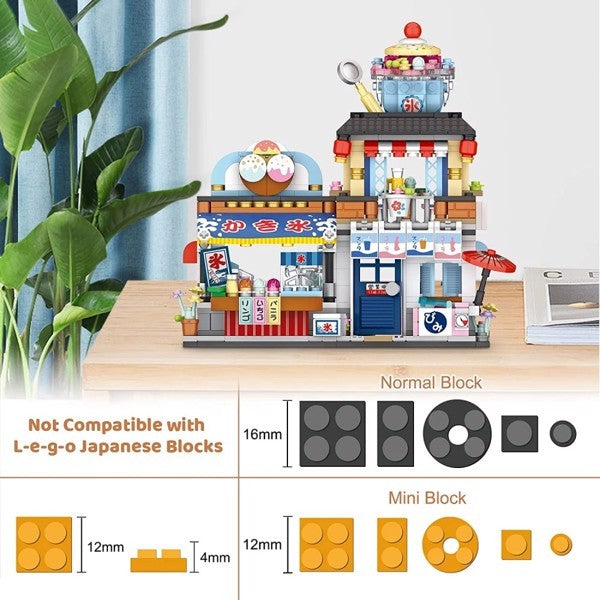 4 PACK BRICK BUILDING KIDS SET, 2969 PCS BUILDING BLOCK SET JAPAN STREET BUILDING PLAYSET GIFTS. -No Delivery On Weekends - Prohibition Of Sales Platforms Such As Temu And Walmart