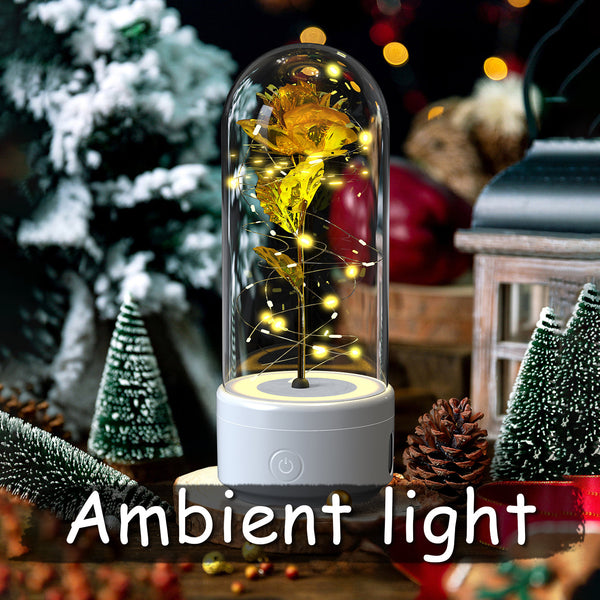 2 In 1 Rose Flowers LED Light & Bluetooth Speaker Valentine's Day Gift