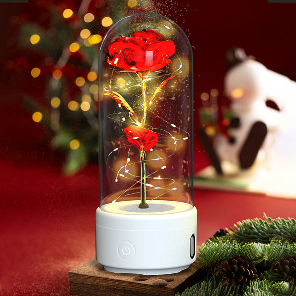 2 In 1 Rose Flowers LED Light & Bluetooth Speaker Valentine's Day Gift