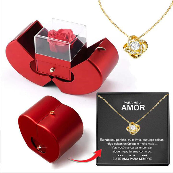 Fashion Jewelry Box Red Apple Gift Necklace