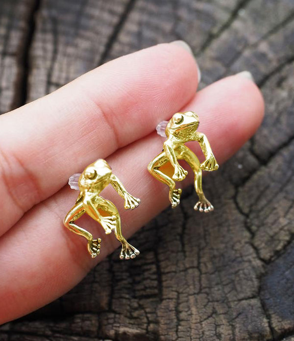 Cute Frog Earrings Funny Animal Earrings For Women Girls Stud Earrings Jewelry Gifts