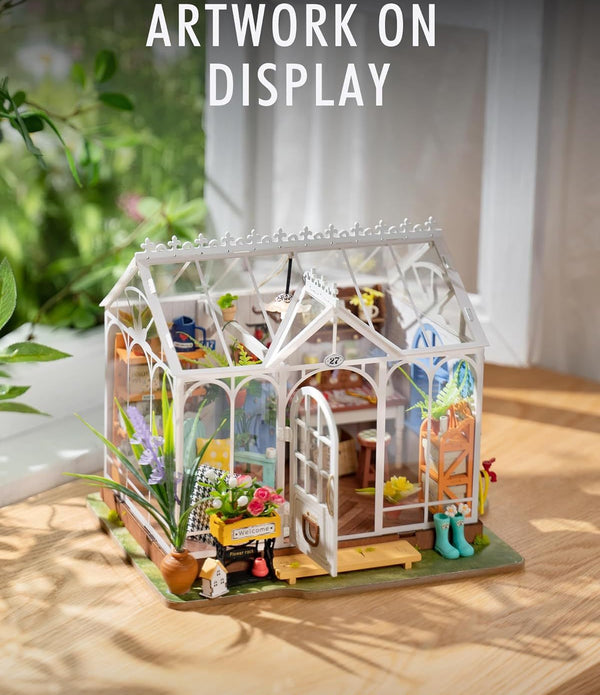 ROBOTIME Rolife Mengyu Flower Minature House DIY Building Toys With LED Light For Gifts DG163