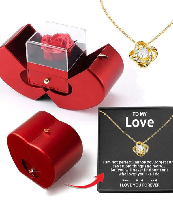 Fashion Jewelry Box Red Apple Gift Necklace