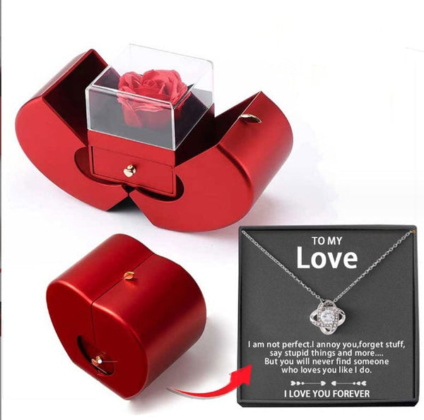 Fashion Jewelry Box Red Apple Gift Necklace