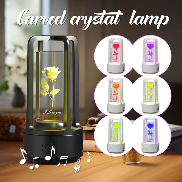 2 In 1 Audio Acrylic Crystal Lamp And Bluetooth Speaker Valentine's Day Gift
